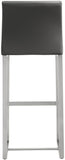 Denmark Performance Vegan Leather Stool with Silver Base - Set of 2