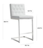 Helsinki White Performance Vegan Leather Stool - Set of 2