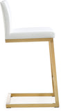 Parma Performance Vegan Leather and Gold Stainless Steel Counter Stool - Set of 2