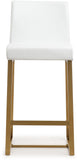 Denmark Performance Vegan Leather Stool with Gold Base - Set of 2