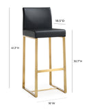 Denmark Performance Vegan Leather Stool with Gold Base - Set of 2