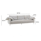Vari 90" Textured Performance Velvet Lounge Sofa