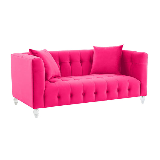 Bea 66" Hot Pink Performance Velvet Loveseat