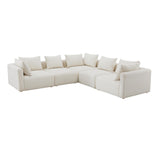 Hangover 5-Piece Cream Performance Boucle Modular L-Sectional