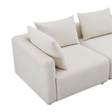 Hangover 5-Piece Cream Performance Boucle Modular L-Sectional