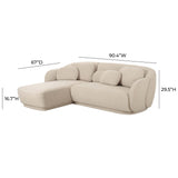 Misty 2-Piece Cream Performance Boucle L-Shaped Sectional