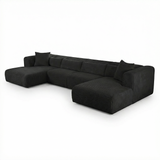 Tarra 4-Piece Fluffy Oversized Performance Corduroy Modular U-Sectional