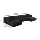 Tarra 4-Piece Fluffy Oversized Performance Corduroy Modular U-Sectional