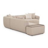 Sylvie 4-Piece Cream Performance Boucle Chaise Sectional