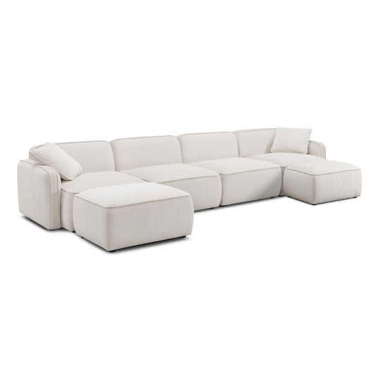 Travie 6-Piece Performance Corduroy Velvet Modular U-Sectional