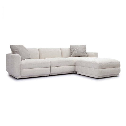 Perry 4-Piece Cream Performance Chenille Modular Sectional