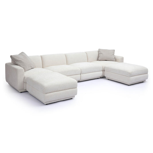 Perry 6-Piece Cream Performance Chenille Modular U-Sectional