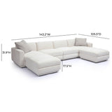 Perry 6-Piece Cream Performance Chenille Modular U-Sectional