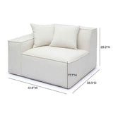 Mindy Performance Chenille Basketweave Modular Corner Chair