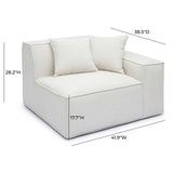 Mindy Performance Chenille Basketweave Modular Corner Chair