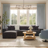 Mindy 4-Piece Performance Chenille Basketweave Modular Sectional