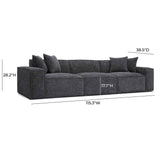 Mindy 115" Performance Chenille Basketweave Modular Sofa