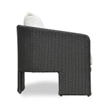 Alexa Rattan Performance Fabric Outdoor Accent Chair