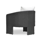 Alexa Rattan Performance Fabric Outdoor Accent Chair