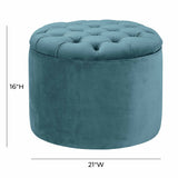 Queen Performance Velvet Round Storage Ottoman