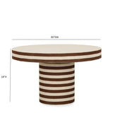 Lyra 30" Natural Striped Cotton Jute Contract-Grade Coffee Table