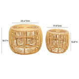 Azrina 2-Piece Rattan Nesting Table Set