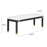 Amara 50" Woven Rattan Performance Fabric Bench