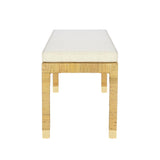 Amara Cream Contract-Grade Linen Bench