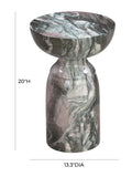 Rue Faux Marble Indoor / Outdoor Round Side Table