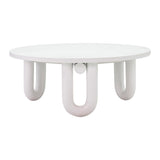 Tildy 39" White Concrete Indoor / Outdoor Round Coffee Table