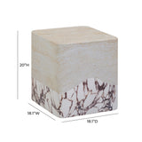 Brut Faux Travertine & Breccia Concrete Indoor/Outdoor Side Table