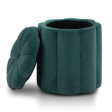 Fleur Textured Performance Velvet Storage Ottoman