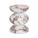 Pia Red Faux Marble Indoor/Outdoor Concrete Side Table