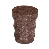Ayon Faux Red Levanto Marble Indoor/Outdoor Concrete Side Table