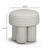 Masha Striped Performance Linen Accent Stool