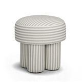 Masha Striped Performance Linen Accent Stool