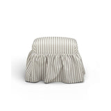 Gertrude Striped Performance Linen Skirted Ottoman