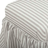 Gertrude Striped Performance Linen Skirted Ottoman