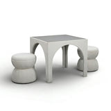 Tomlin Performance Chenille Game Table and Two Ottomans Set