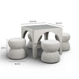 Tomlin Performance Chenille Game Table and Two Ottomans Set