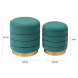 Saturn Velvet Storage Ottomans - Set of 2