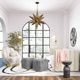 Morgan Pleated Velvet Ottoman