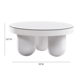 Jasper 33" White Glossy Round Coffee Table