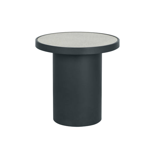 Nautilus Antique Silver Mirrored Round Side Table