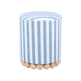 Dex Striped Linen Ottoman