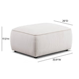 Travie Performance Corduroy Velvet Ottoman