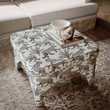 Raji Leopard Performance Jacquard Ottoman