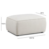 Travie Sand Upcycled Performance Linen Ottoman