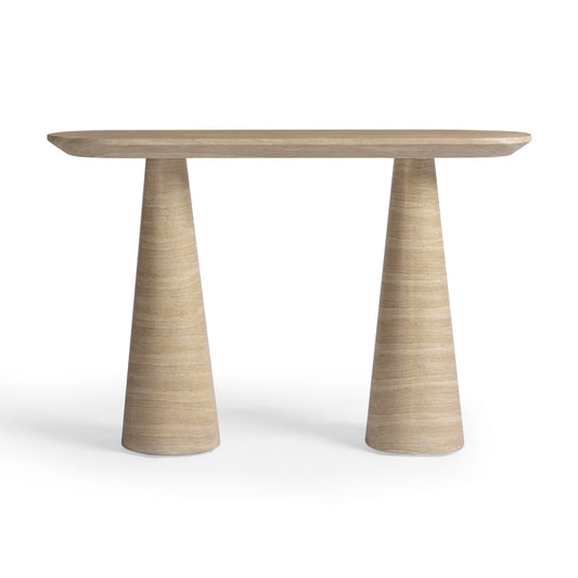 Sandra 47" Faux Travertine Indoor/Outdoor Console Table