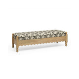 Thelma 56" Leopard Performance Jacquard Fabric Bench